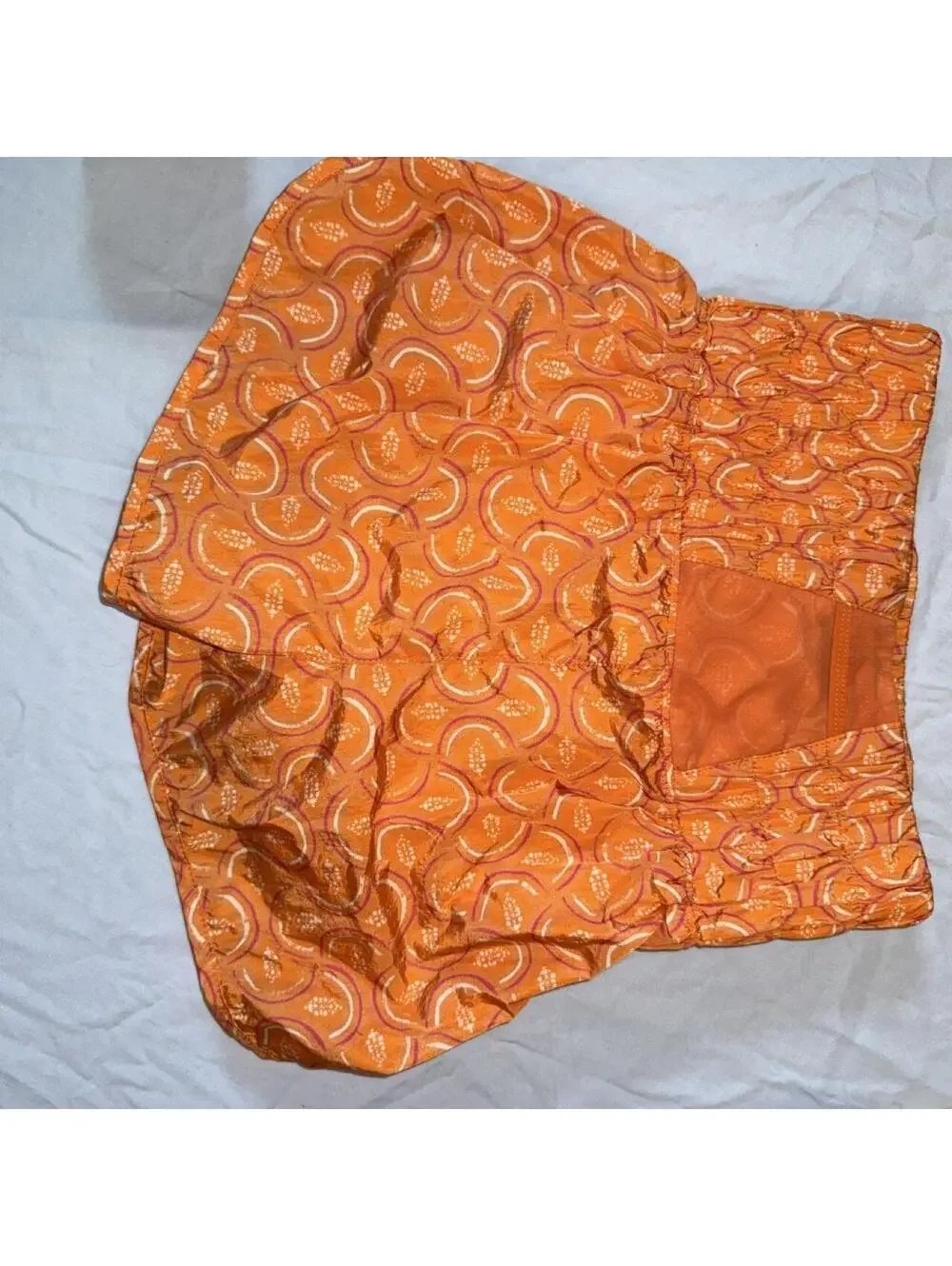 Free People movement Women's Orange Shorts sz Small fall paisley print pocket